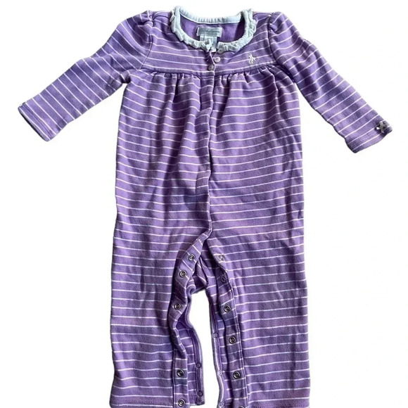 𝅺RALPH Lauren purple striped one piece - Picture 1 of 4